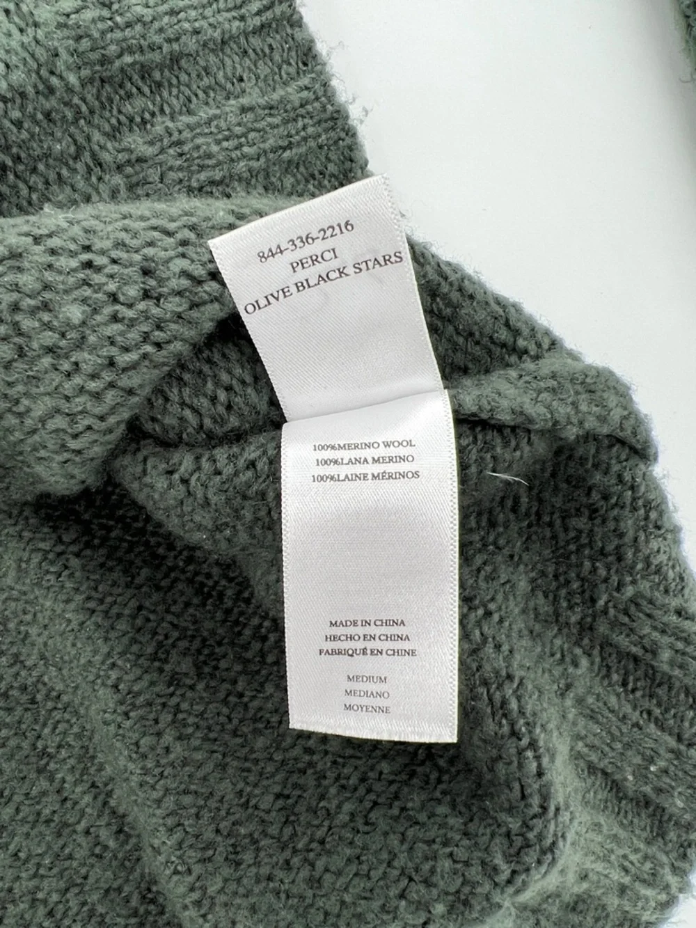 Rails Perci Green Sweater Olive Black Stars Merino Wool‎ Cozy Relaxed